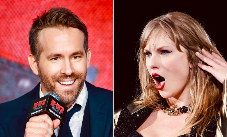 Composite showing  Ryan Reynolds and Taylor Swift