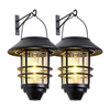 two black solar hanging lanterns