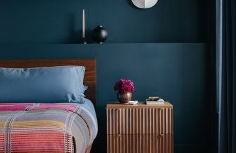 dark blue bedroom